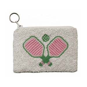Monedero Pequeño Bordado a Mano con Cuentas para Pickleball, con Cierre Superior de Cremallera, Bolsa Pequeña Multiusos para Llaves, Dinero y Tarjetas - Product Image 3