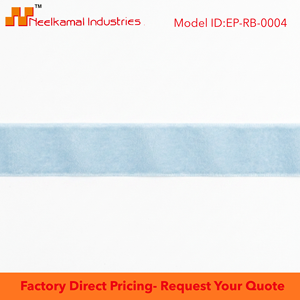 Wholesale 12mm Sky Blue Single Side Velvet <b>Ribbon</b> 50 Yard Roll for Rakhi Boxes Hampers Thali Decor Craft Packing Customizable - Product Image 6
