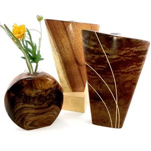 Vase à fleurs en bois écologique sculpté à la main en bois de manguier pour décoration de table, idéal pour le bureau, le salon, les cadeaux et la vente en gros - Product Image 2