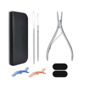 Professional Reusable Crimp Pliers for Hair <b>Extension</b> <b>Beads</b> Heat-Free Hair <b>Extension</b> Application Tool Stainless Steel - Product Image 1