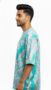 T-shirt tendance pour homme, surdimensionné, sublimation, streetwear quotidien, coupe décontractée, polyester/coton, séchage rapide, respirant - Product Image 5