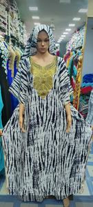 Robe décontractée d'été pour femme en polyester antistatique, coupe ample, grande taille, épaules dénudées, ornée de strass et de pompons, imprimé floral, style Kanga - Product Image 6