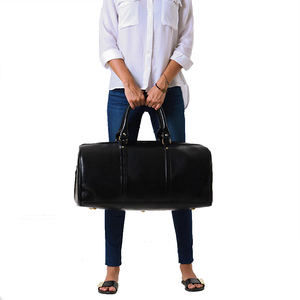 Sac de Voyage de Luxe pour Week-end Grande Capacité Multi-usages Sport et Gym Imperméable Léger en Cuir Pleine Fleur et Polyester - Product Image 1