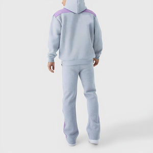 Survêtements en molleton 100% coton respirant et écologique, imprimés sur mesure, avec pantalon évasé, effet délavé, grandes tailles, hiver - Product Image 4