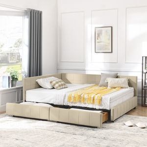 Letto contenitore matrimoniale trapuntato con schienale e braccioli confortevoli, divano letto imbottito per camera da letto - Product Image 2
