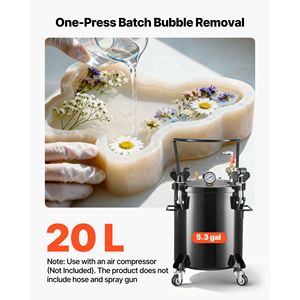 Serbatoio a Pressione in Acciaio Resistente per Utensili Pneumatici 5.3 Gal/20 L, Connettori Rapidi per Verniciatura a Spruzzo - per Artigianato e Progetti Fai-da-Te - Product Image 2