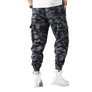 Pantalon cargo décontracté pour homme, coupe ample, avec cordon de serrage, multi-poches, élégant, pour les activités de plein air et les occasions décontractées, pantalon cargo urbain pour homme - Product Image 2