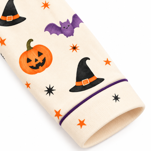 Conjunto de pijama de Halloween para bebé, camisa de manga larga con botones y pantalones con estampado de calabaza, murciélago y sombrero de bruja, ropa de dormir para bebés y niños pequeños - Product Image 4