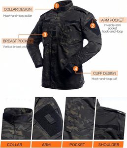 Veste et pantalon tactiques respirants pour homme, tenue de chasse, ensemble de vêtements 2 pièces - Product Image 3