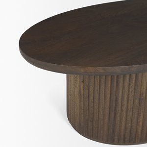 Table basse ovale en bois cannelé - Product Image 5