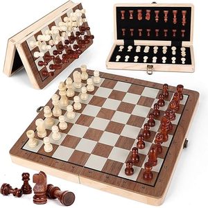 High-quality Eco-Friendly Luxury Wooden Chess Board Set with Magnetic Storage - Product Image 1