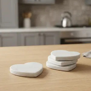 Top Selling Luxury Natural <b>Marble</b> <b>Coaster</b> Set Waterproof Eco Friendly Stone Drink <b>Coasters</b> for Dining Table Kitchen Villa Hotel - Product Image 2