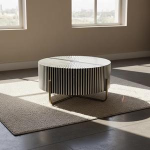 Mesa con Incrustaciones de Hueso de ILAHI, Diseño Moderno con Detalles de Ágata, Almacenamiento Portátil, Muebles para el Hogar - Product Image 4