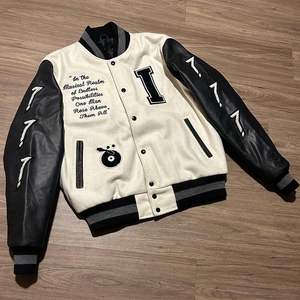 Custom Top Quality Mens Varsity <b>Jacket</b> Cotton <b>Fleece</b> Bomber Letterman College <b>Jacket</b> Men Varsity <b>Jacket</b> - Product Image 5