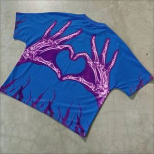 Camiseta de Algodón con Estampado Puff Personalizada para Hombre, Estilo Batik, Lavado Ácido, Vintage, Hip Hop, Streetwear, Cuello Redondo, Promocional, Informal - Product Image 2