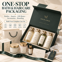 Ensemble d'emballages pour soins du corps et du bain, boîte cadeau en papier personnalisée, boîtes rigides pour soins de la peau et shampooings avec fermeture magnétique, logo