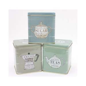 Vintage Metal Kitchen Canister Set Retro Sugar Coffee Tea Storage Container Tin <b>Box</b> Airtight Food Jar for Home Decor 3pcs Set - Product Image 1