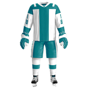 Custom Sublimated Ice Hockey Uniform Set 220GSM Polyester Breathable OEM Team Jerseys & Pants for Adult Men - Product Image 5