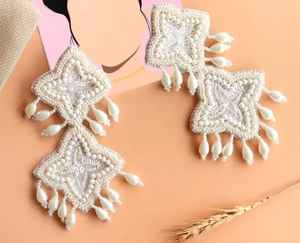 Pendientes Colgantes de Moda Hechos a Mano con Bordado y Cuentas para Bodas, Fiestas, Regalos Festivos, Accesorios Personalizados para Orejas, Aros y Broches - Product Image 6