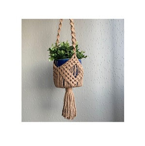 Cesta de Almacenamiento de Paja Hecha a Mano, Cesta de Macramé de Hierba Marina con Asa, Cesta de Ratán para Decoración del Hogar - Product Image 4