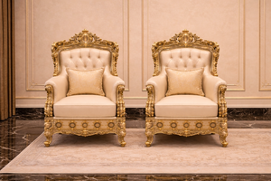 Muebles Clásicos Tallados de Estilo Barroco para Sala de Estar, Juego de Sofás de Madera de Teca Estilo Palacio, Compra de Muebles Personalizados para Sala de Estar, EE. UU. - Product Image 3