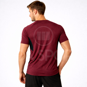 T-shirt de sport pour homme à séchage rapide, respirant, en maille, coupe ajustée, écologique, en tissu peigné 300 grammes, haut d'entraînement personnalisé - Product Image 4