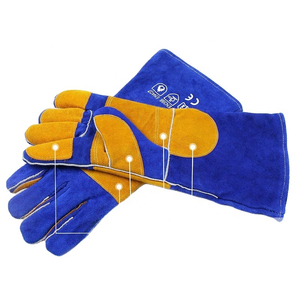 <b>Red</b> Cow Split Leather Premium Quality Welding <b>Gloves</b> XL Size Full Welted Fleece Cotton Lining Waterproof Anti-Slip Welding <b>Glove</b> - Product Image 2