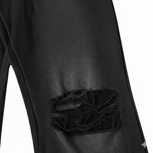 Ensemble de jogging personnalisé pour homme, survêtement effet délavé avec sweat à capuche zippé et pantalon de survêtement évasé à jambe droite - Product Image 5