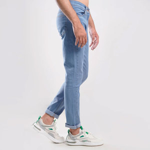 Jeans en denim décontractés pour hommes, coupe skinny, taille basse, couleur unie, extensibles, vente en gros OEM personnalisée - Product Image 2