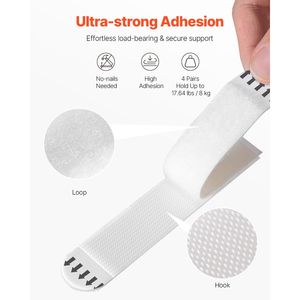 Strisce Adesive Extra Large per Appendere Quadri, 16 Paia, Rimovibili, con Gancio e Anello per Facile Sospensione - Product Image 3