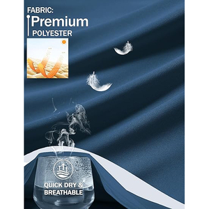 T-shirt de performance personnalisé pour homme à manches longues, protection solaire UV SPF 50+, séchage rapide, bleu foncé, pour la natation et la vente en gros - Product Image 4