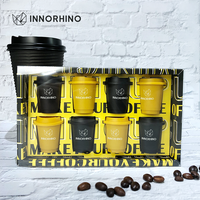 INNORHINO Mini-tasses à café personnalisées jetables, pots en plastique étanches et anti-fuite, contenants d'emballage alimentaire pour jus et boissons 1-16