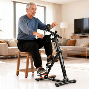 Pedaliera per Esercizi a Basso Impatto per Anziani, Macchina Fitness Multifunzionale con Massaggio Mani/Piedi, Nero e Arancione - Product Image 6