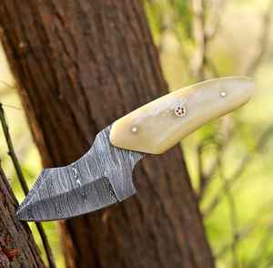 Couteau de chasse à lame fixe en acier Damas, couteau à dépecer avec manche en os, produit professionnel Palace LLC OEM, nouvelle arrivée OEM - Product Image 1