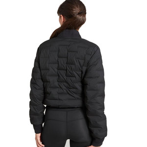 Lightweight Black Varsity <b>Jacket</b> O-Neck Collar Covered Button Closure Windproof Cotton Filling Winter Casual Wear Patchwork - Product Image 5
