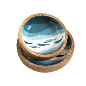 Unique Shape Platter Look Spread Bowl Wooden Enamel Household Dough Bowl New Kitchen <b>Gadgets</b> Flatware Sustainable Salad Bowl - Product Image 2