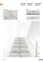 Carreaux de marches d'escalier décoratifs pour la maison, design moderne, carreaux de marches d'escalier en porcelaine polie, fabricant de carreaux de marches d'escalier décoratifs pour la maison