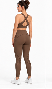 Women Yoga Set <b>Long</b> <b>Sleeve</b> Crop <b>Top</b> High Waist Leggings Two Piece Seamless <b>Stretch</b> Fitness Workout Clothing Gym Pilates Yoga - Product Image 2