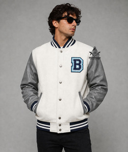 Veste de baseball varsity élégante pour femmes, personnalisée, blanche et grise |   Vêtements grecs pour sororités par Heritage Masonic Regalia - Product Image 4