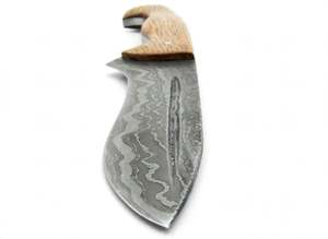 Handcrafted Wave Damascus Steel Outdoor Field Utility <b>Tool</b> with Natural Oak <b>Wood</b> Handle - Product Image 5
