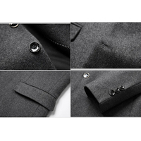 Blazer en Laine Croisé pour Homme, Coupe Droite, Style Business Décontracté, Couleur Unie, Automne Hiver, Manches Longues, Imperméable, Coupe-Vent, Respirant, Grande Taille