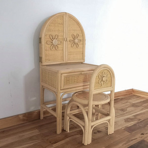 Pretend play furniture for baby girl rattan makeup vanity <b>table</b> set cute <b>dressing</b> vanities - Product Image 2