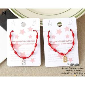 Tobillera de Acero Inoxidable con Nudo de Siete Estrellas y Letra B, Accesorio de Moda - Product Image 1