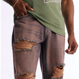 Washed Customized Color Breathable High Street Straight Regular Fit Mid Waist Lightweight Denim Skate <b>Pants</b> Men Women Wholesale - Product Image 5