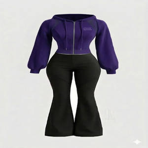 Clovix Sports Women <b>Lounge</b> Tracksuit <b>Set</b> Relaxed Fit Casual Wear Hoodie Jogger Suit Wholesale - Product Image 6