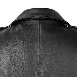Gilet en cuir pour homme, style motard, coupe ajustée, veste de motard, OEM ODM, cuir véritable, pour la conduite et les loisirs - Product Image 4