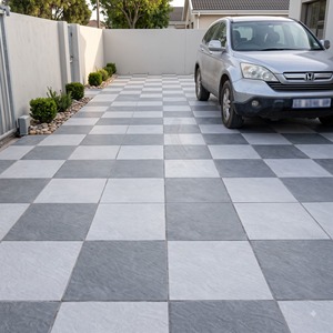 Carreaux de sol en porcelaine vitrifiée 400x400mm pour allées de jardin extérieures, 12mm, robustes, finition perforée, antidérapants, pour entrepôts et hôtels - Product Image 3