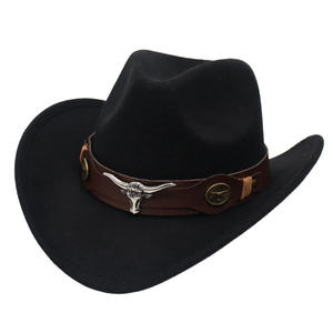 Sombrero de Vaquero Negro Clásico de Lujo al por Mayor OEM, Sombrero Fedora Unisex para Fiestas y Actividades al Aire Libre con Logotipo Personalizado - Product Image 4