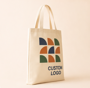Custom Logo Canvas Tote <b>Bag</b> Geometric Pattern <b>Medium</b> Size Daily Shopping <b>Bag</b> Hand Length Handle - Product Image 2