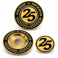 Marqueurs de balle de golf personnalisés en usine, style jeton de poker en alliage de zinc, cadeaux d'entreprise pour le golf, vente en gros